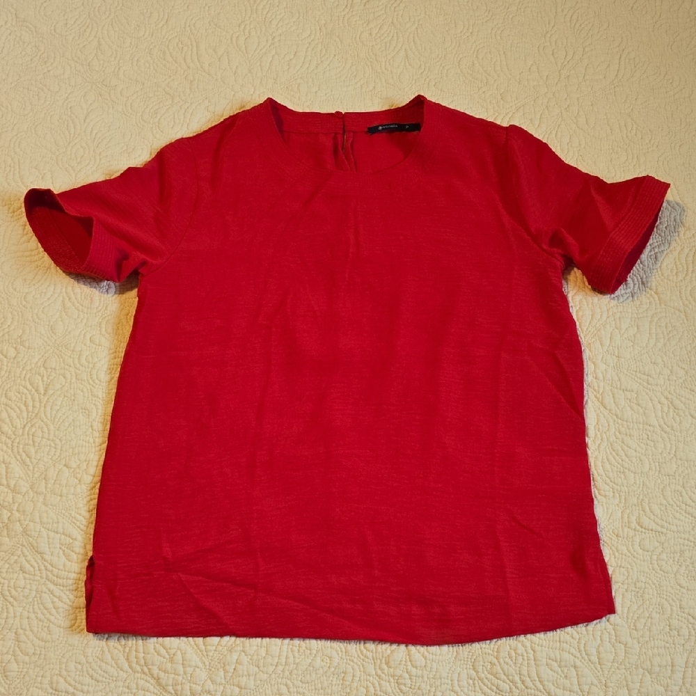 Bright Red Short Sleeve Crew Top